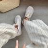 Cowhide~ Flat bottom inner height increase 3.5cm cute mango head lace-up casual style sneakers women