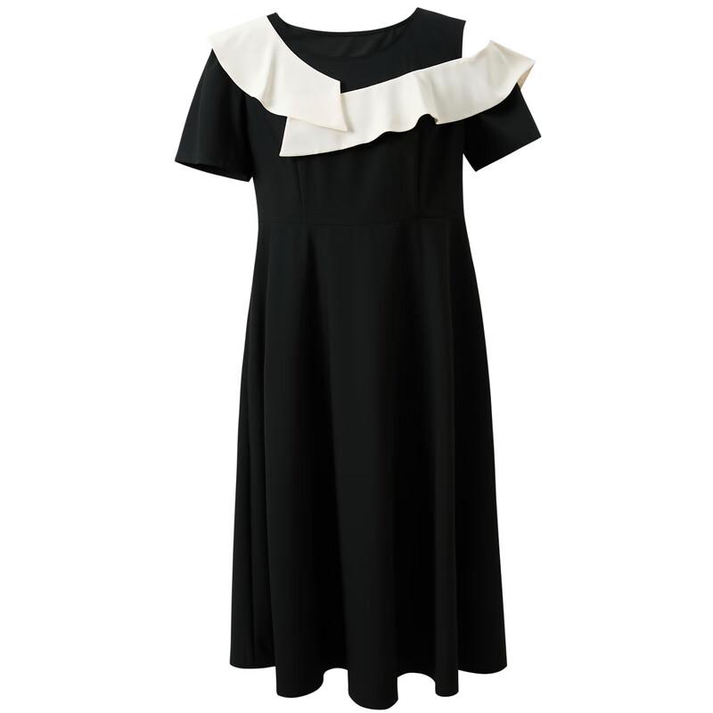 Sancai Plus Size Summer Round Neck Short Sleeve Dress