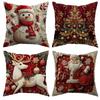 1pc/4pcs Christmas Themed Pillowcases: Snowman, Tree, Deer & Santa Designs Sofa Room Decoration New Year Holiday Home Decoration