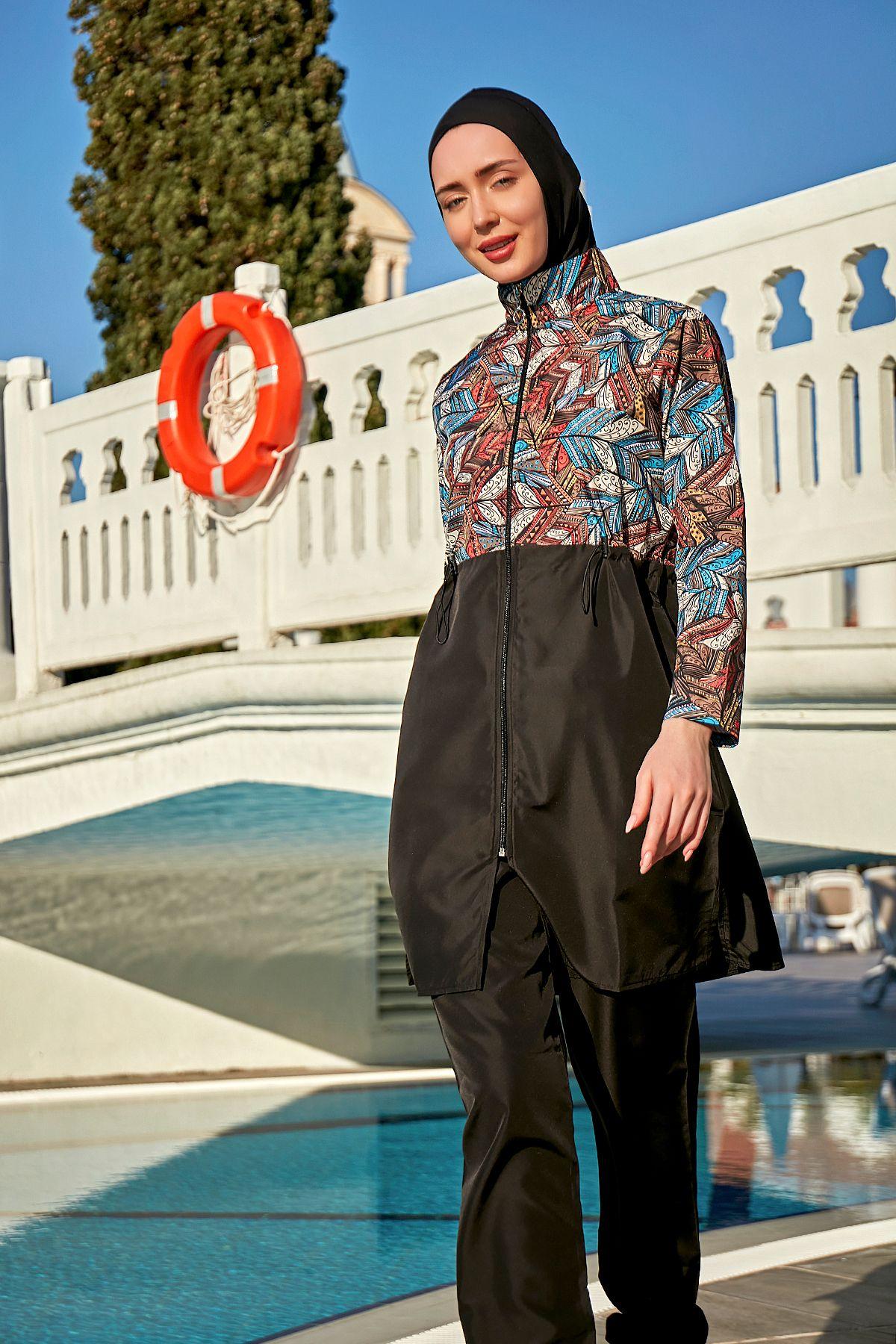 

Womens Muslim Modest Islamic Full Cover Burkini Beach Swimming Costume Swimwear Hijab Beachwear Swimsuit