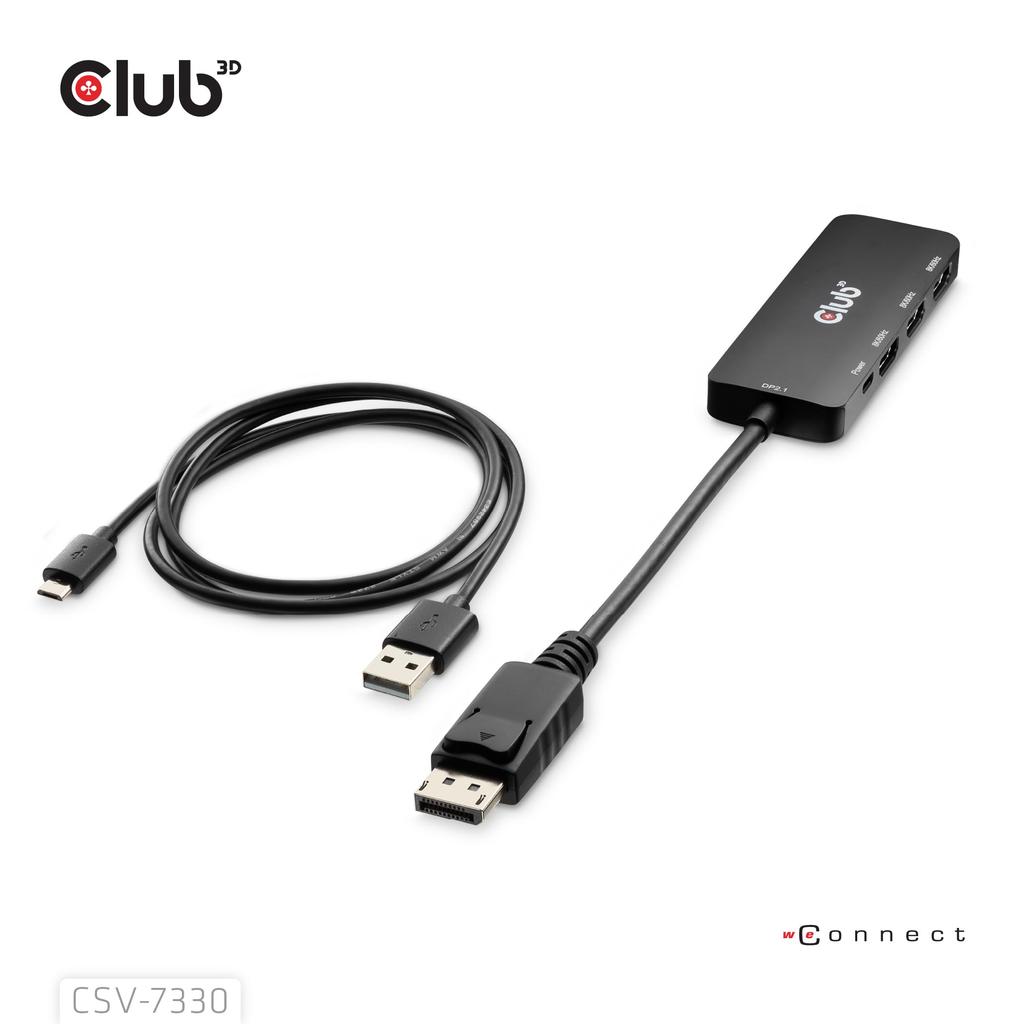 Club 3D DisplayPort 2.1 DP54 (UHBR13.5) To Triple HDMI 8K60Hz Adapter (CSV-7330)