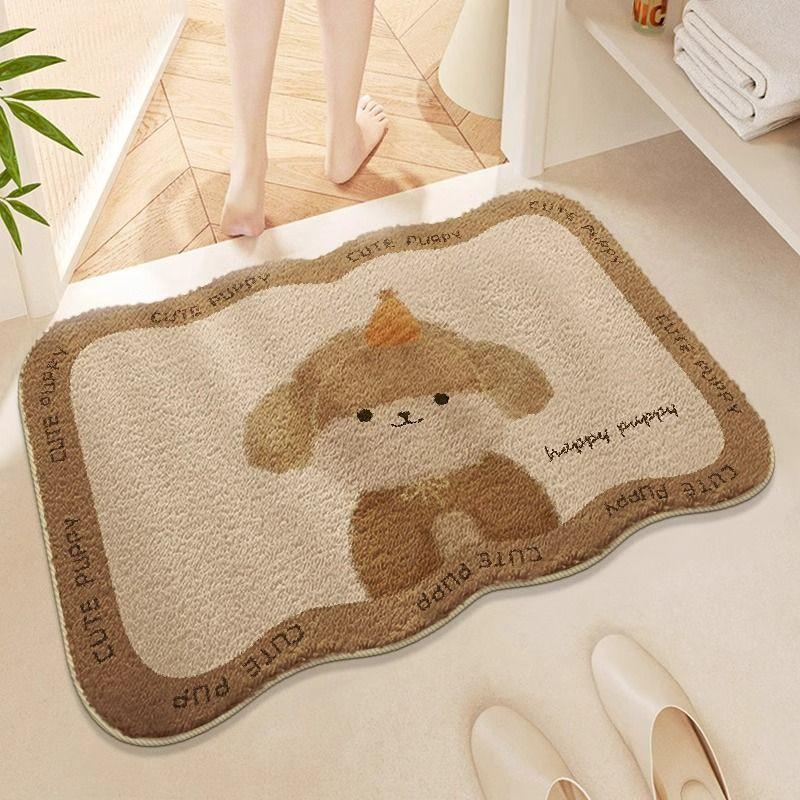 Cartoon Carpet, Bathroom Door Mat, Bathroom Absorbent Door Mat, Imitation Cashmere Quick Drying Anti Slip Foot Mat