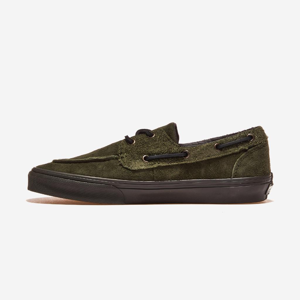 [Vans] 2-Eyelet Boat Shoe [VN000Z96FRN-HAIRY SUEDE OBSIDIAN FERN]