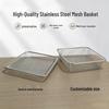 Stainless Steel BBQ Woven Mesh Basket with Frame and Filter