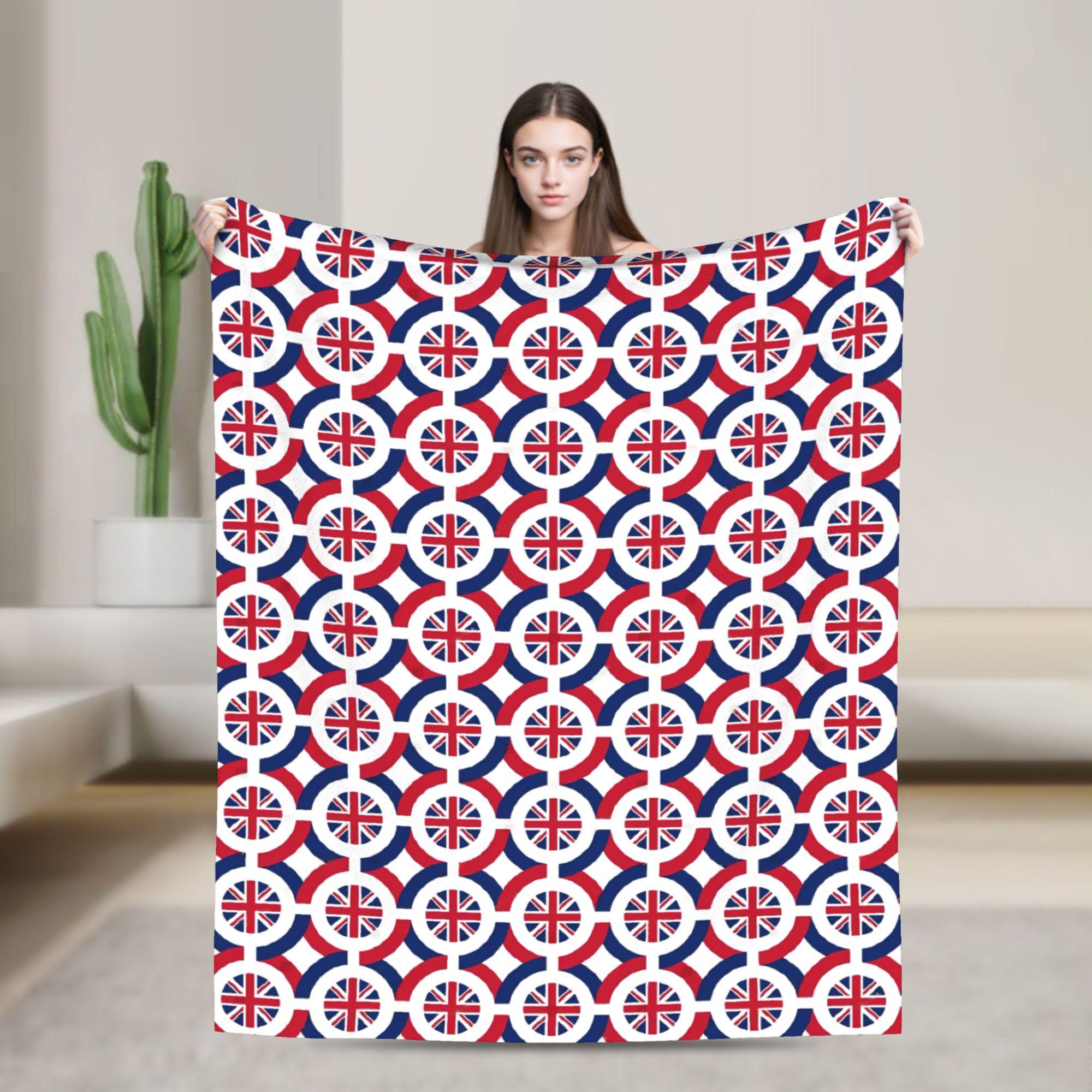 

Union Jack Flag Of The UK Fashion Blankets British London Symbols Flannel Throw Fashion Blanket Bed Sofa Printed Soft Bedspread Multi-functi 75x90cm