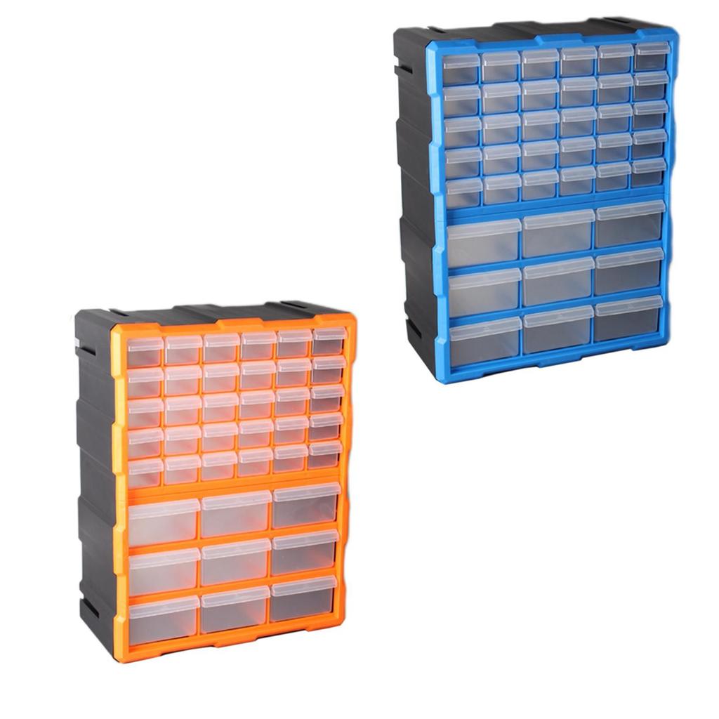 39 Drawers Parts Organizer Bin Container Multipurpose Grids Tools Storage Orange