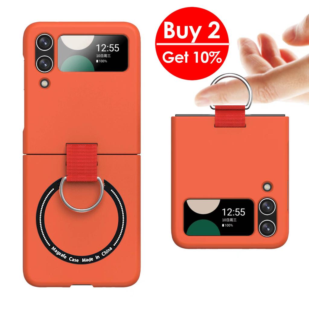 Anti-scratch Magsafe Ring Case for Samsung Galaxy Z Flip 6 5 4 5g Non-slip Holder Wireless Charging Cover for Samsung Z Flip3