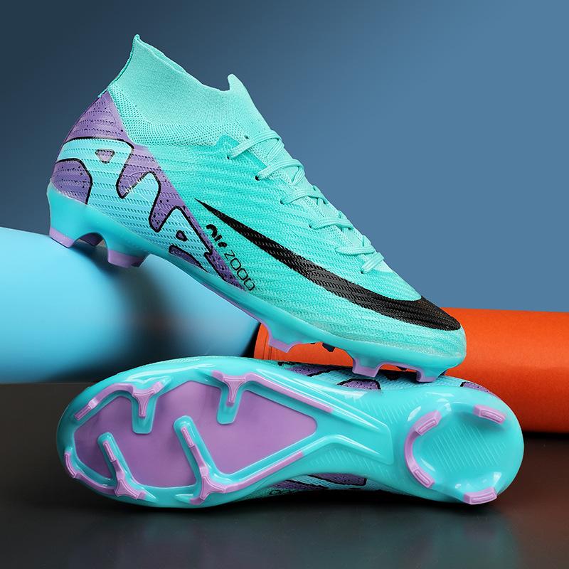 

New football shoes men s high-top C Luo assassin tf broken nails adult grass student training shoes large size 45 35