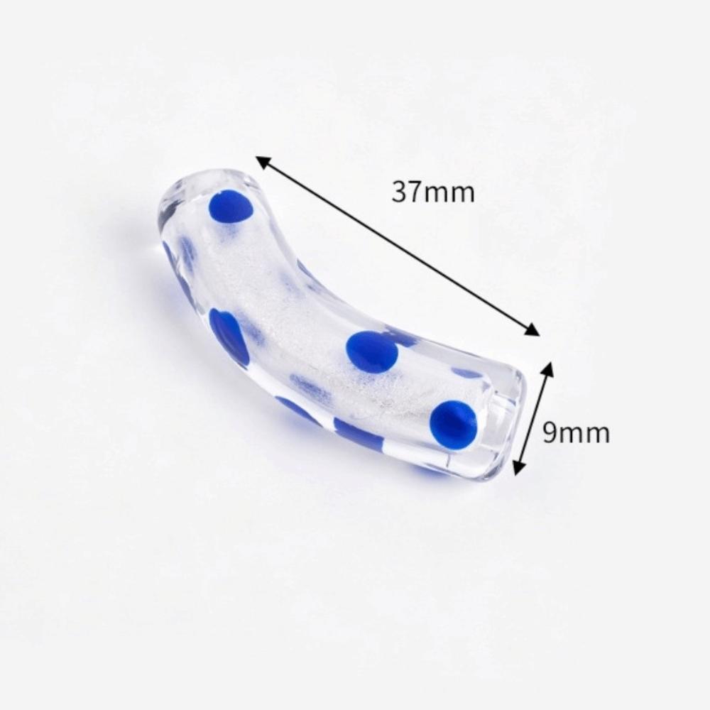 With Hole Curved Glass Beads 37 Styles Polka Dot Beads Lampwork Beads for 20pcs Diy Jewelry Making