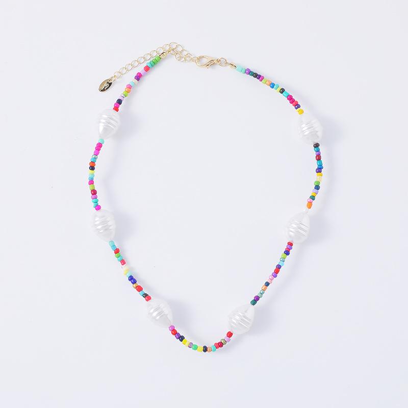 Baroque pearl necklace korean and japanese style colorful pearl clavicle chain