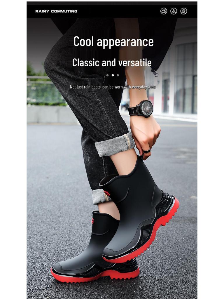 Men's Outdoor Non-Slip Waterproof Rain Boots for Mountain Climbing & Fishing