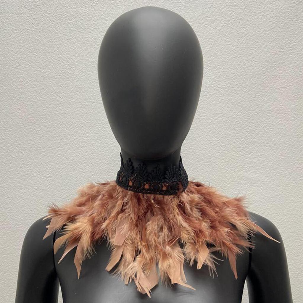 Gothic Feather Shawl Stage Makeup Ball Costume Accessories