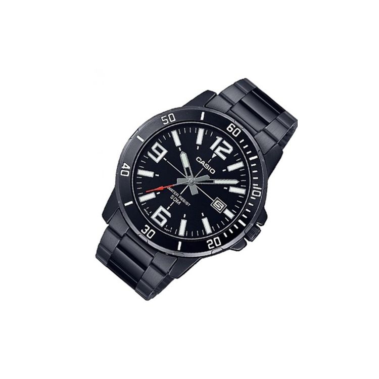 Casio Standard Series Classic Minimalist Elegant Fashion Quartz Movement Stainless Steel Strap Men Watches Black MTP-VD01B-1BV