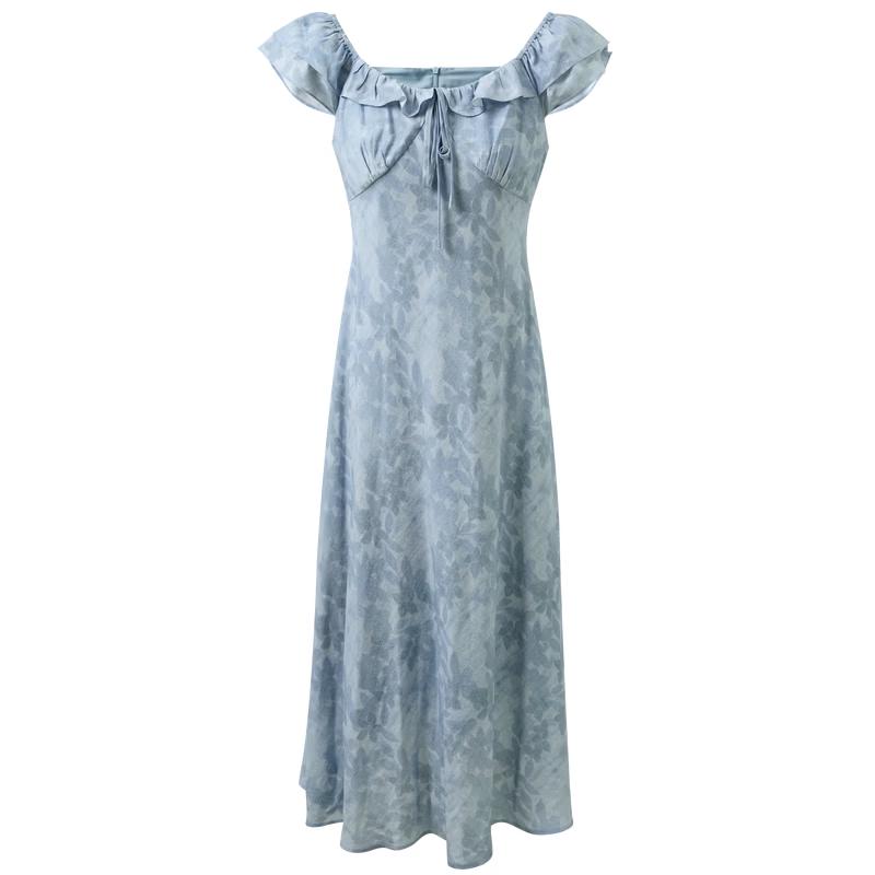 Sancai 2026 Summer Printed Ruffle A-Line Maxi Dress 170/92A/XL
