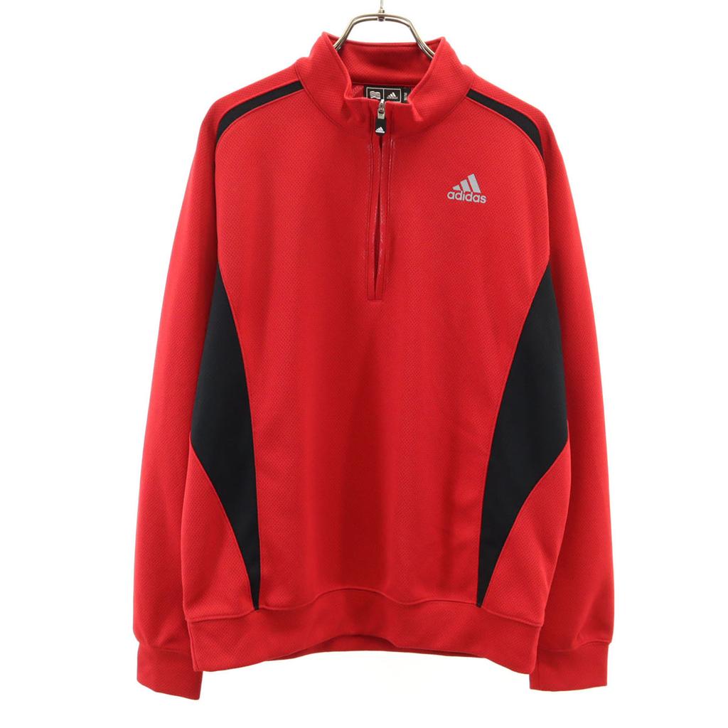 Adidas Golf Long Sleeve Half Zip Wear M Red Mesh Men's Used