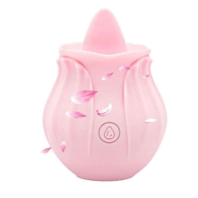 Pumpkin Rose Vibrating Egg: Women's Erotic Massager with Suction & Licking Functions