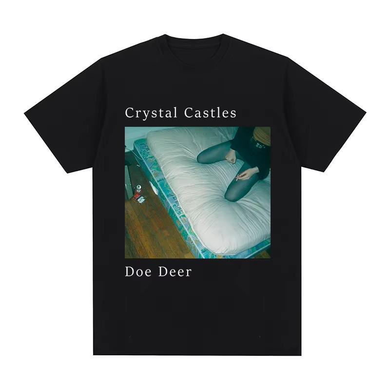 Summer Unisex Vintage Top Crystal Castles Doe Deer Vintage T-shirt Band Gift Electronic Music Hip Hop Casual Cotton Men Women T-Shirt 4XL