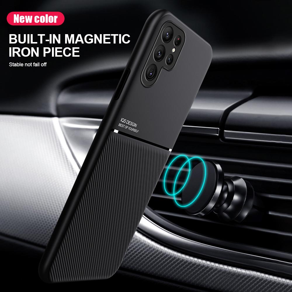 Ultrathin Leather Magnetic Case For Samsung S26 Ultra S25 Plus S23 FE S22 S21 S20 S24 FE Note 20 Ultra Matte Protect Phone Cover
