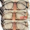 3Pcs Ultra Light Oval Frame Reading Glasses Fashionable Anti Blue Light Myopia Glasses For Women Transparent Lenses