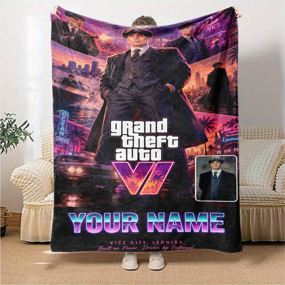 Grand Theft Auto Personalized Name Blanket Lightweight Personalized Blanket Soft & Cozy Versatile for Living Room Office Chair Picnics Sofa
