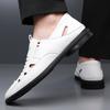 Fashion Spring Summer Hollow Casual Sandals Breathable Dual-use Men's Shoes Solid Color Fashion Soft Sole Leather Shoes Man