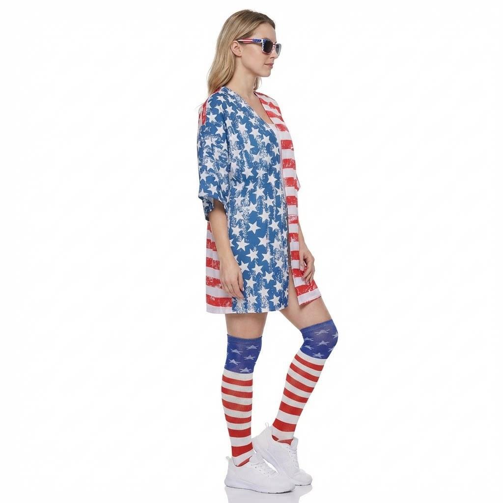 Costume Giorno dell'Indipendenza Unisex Zio Sam Tuta Hawaiana Per Spettacoli Teatrali