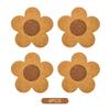 Floral Cork Coaster - Reusable Office Insulated Coaster With Cork Flower Design, Suitable For Coffee, Tea Cups, Etc