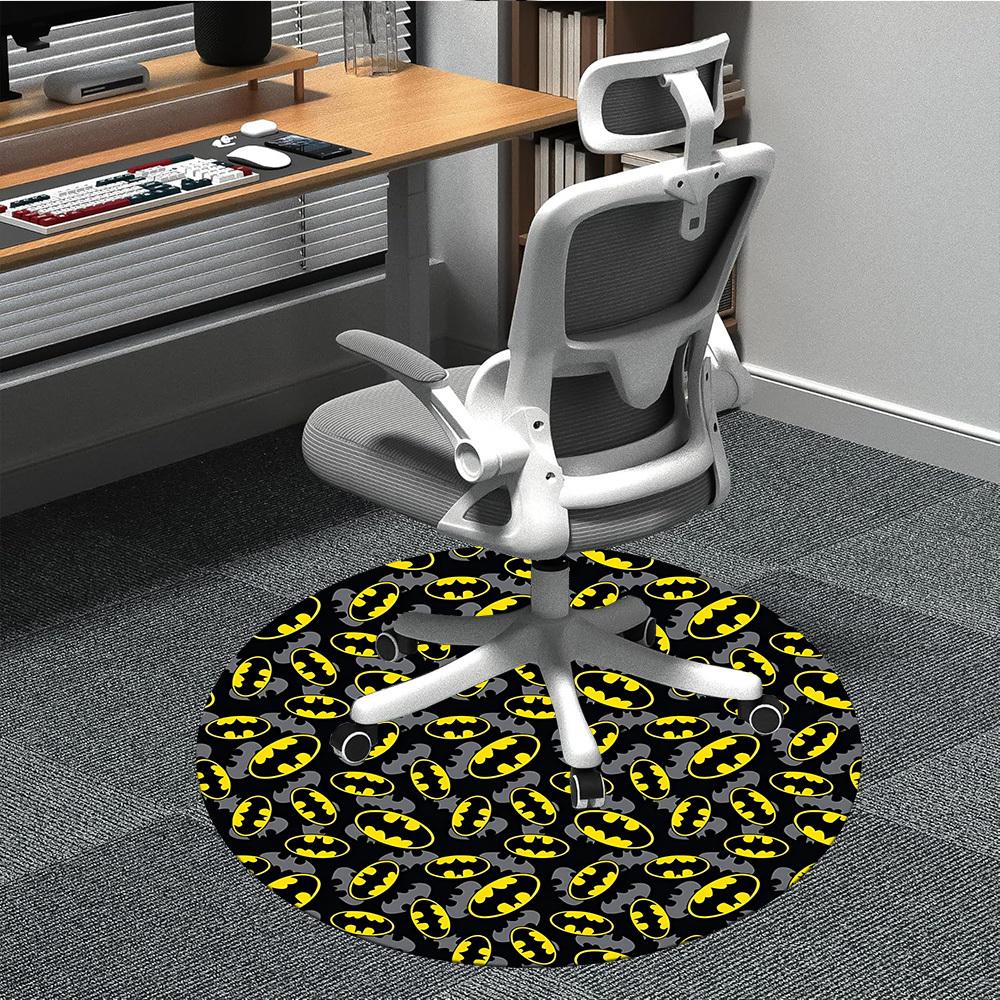 1pc Batman Signal Pattern Office Round Area Rug, Under Office Chairs Bedroom Living Room Home Decor, Room Deco, Available in Various Sizes055 80cm by 80cm