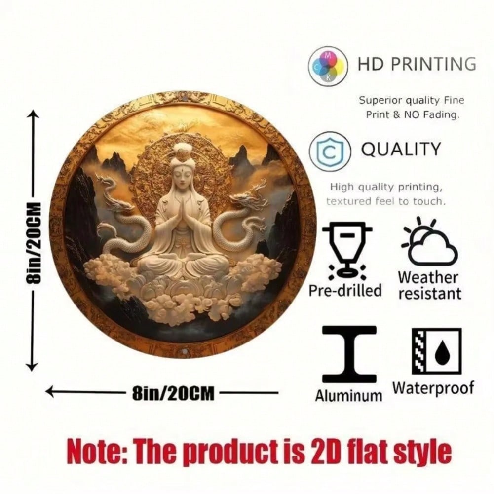 

2D Metal Aluminum Guanyin Wall Art For Home Office Decor Valentines Halloween Gift 20x20 різнокольоровий