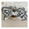 1pc Retro Bohemian Bow Hair Clip - Anti-Slip Strong Retention Hairpin with Black & White Paisley Pattern