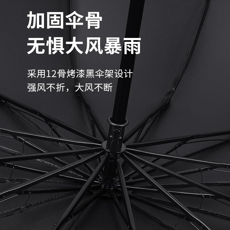 Large manual folding umbrella, men's enlarged thickened reinforced boys and women double weather and rain umbrella, wind resistance