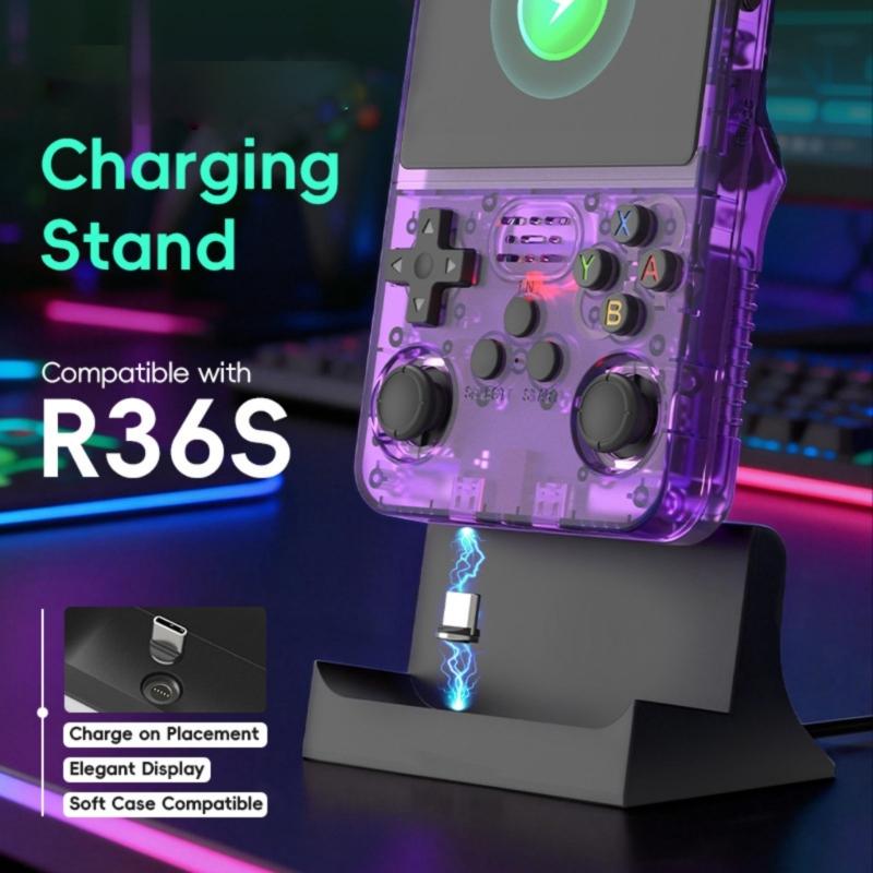 Ergonomic Charging Base For R36S Game Console Magnetic Chargers Dock Ideal For Display And Daily Use