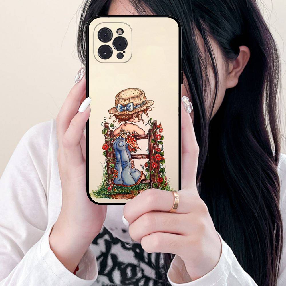 Sarah Kay Girls Cute Soft Back Phone Cover Case For IPhone 17 16 Pro Max 15 12 11 16e 13 Mini 14 15 Plus