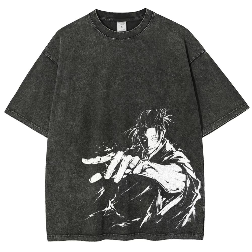 Jujutsu Kaisen Gojo Satoru T Shirts Washed Men Women Cotton Harajuku T-Shirts Ryomen Sukuna Retro for Men Women Tops