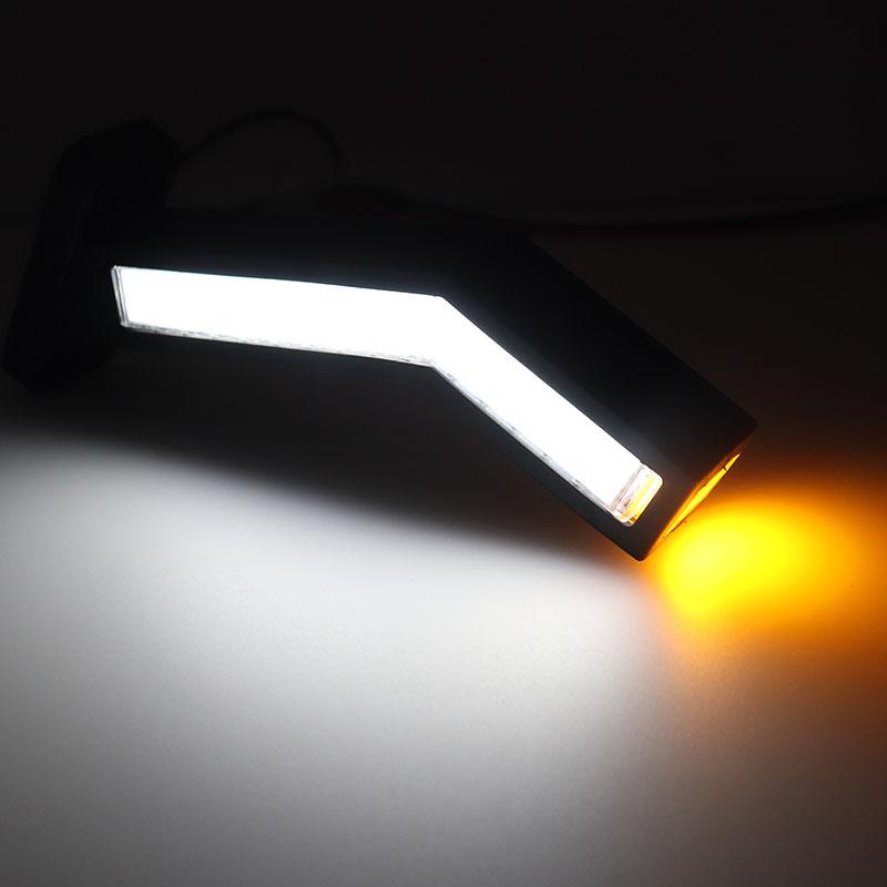 Universal 2 Stück LED Neon Stiel Seitenmarkierungsleuchte 12V 24V LKW Anhänger Positionsleuchte Wasserdicht Bernstein Rot Weiß