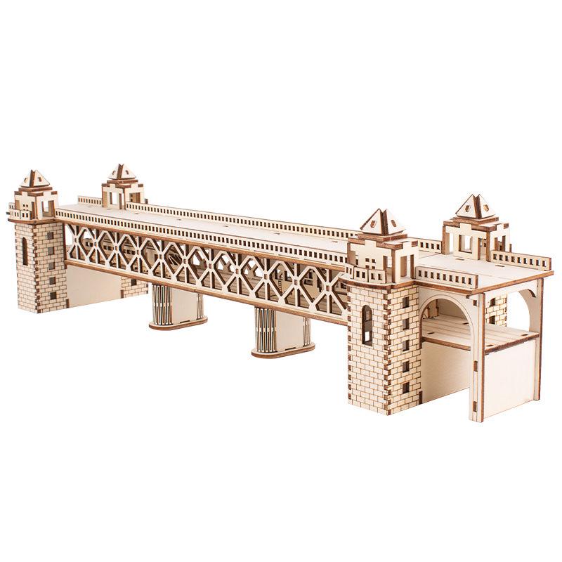 Wuhan Yangtze Bridge DIY Wooden 3D Puzzle Model