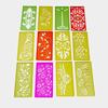 Different Design Ready to Draw Rangoli Making Stencils, Rangoli Plastic Stencils for Floor Decoration (Set of 12, Size 3x7 Inch)