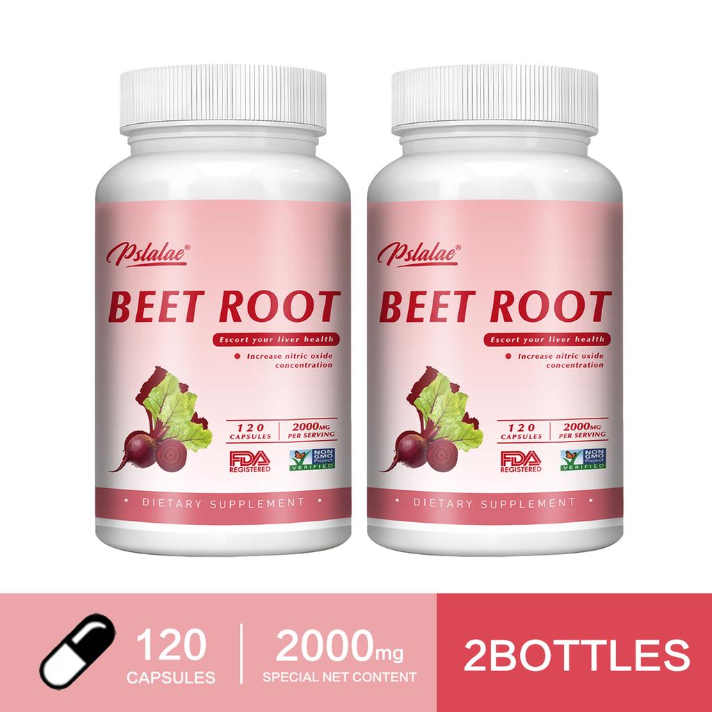 Hooggedoseerde bietencapsules, 2000 mg per portie, zeer goed opneembaar, geschikt voor zowel mannen als vrouwen.