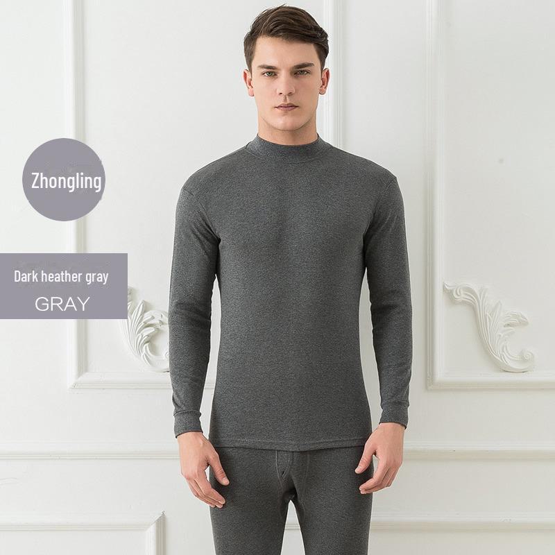 Set de haine de toamnă pentru bărbați: Pulover și Pantaloni din Bumbac Ușor - Articole Termice pentru Vârsta Mijlocie și Persoane Vârstnice