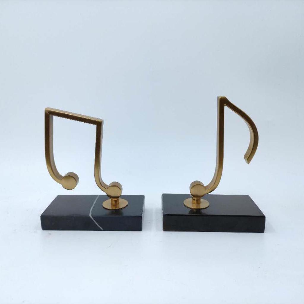 Nordic Music Note Stainless Steel and Marble Decor for Home or Office Display