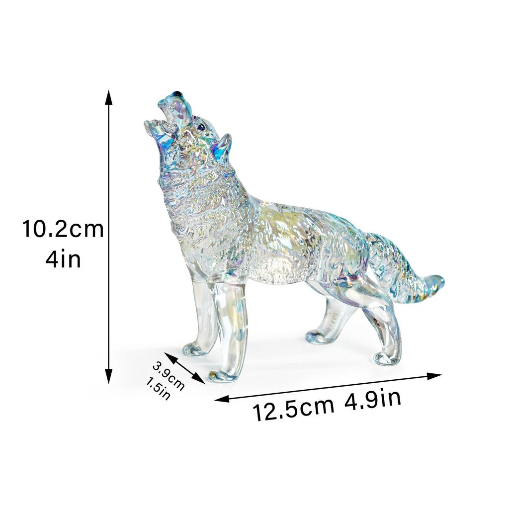 Crystal Lucky Wolf  Dog Miniatures Figurines Home Desktop in-vehicle Crystal Crafts Ornaments Wolf Tea Pet Home Decoration Gifts