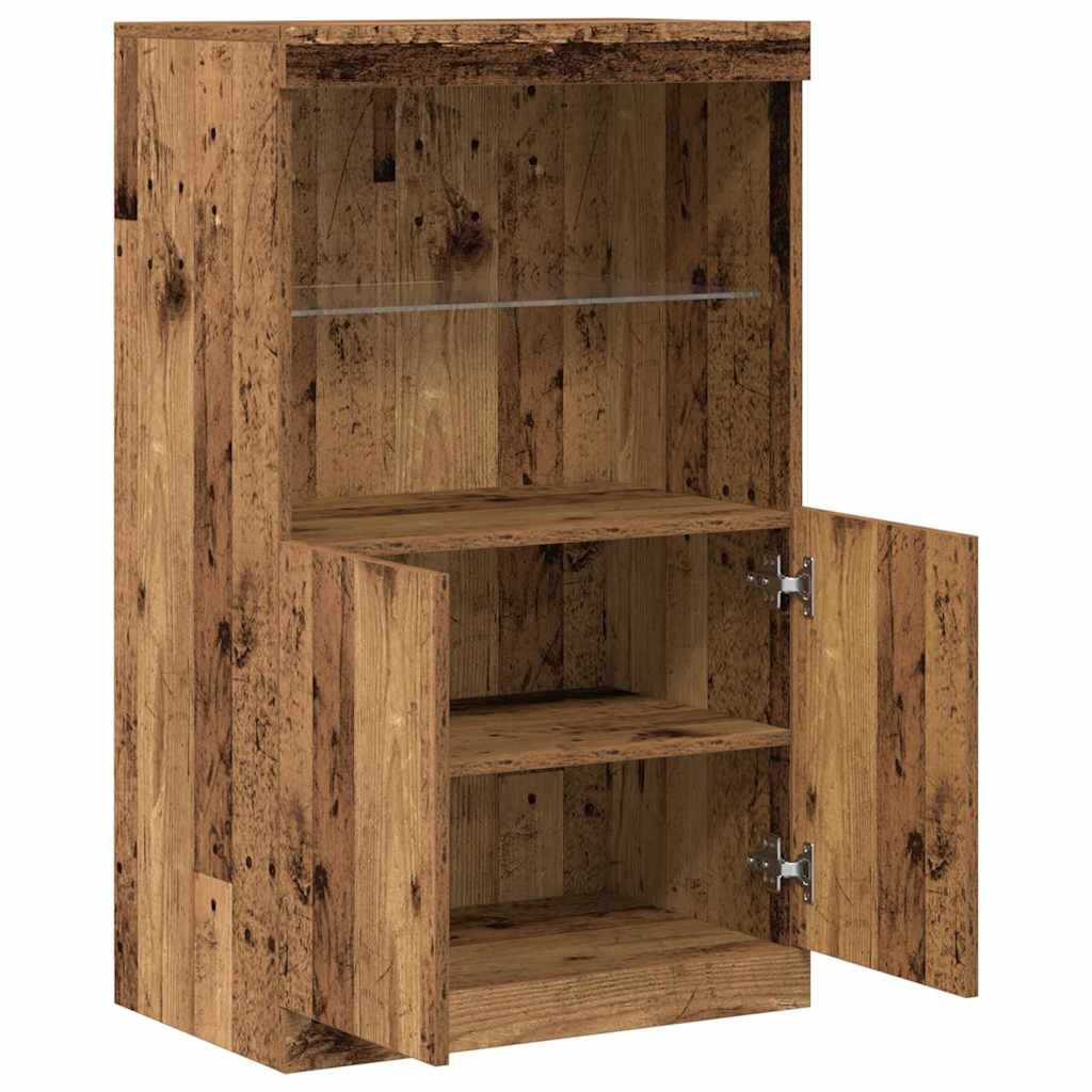 LED Sideboard in Brown 60 x 37 x 100 cm engineered wood