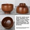 Acacia Wood Salad Bowl, Wooden Creative Rice Bowl, Environmentally Friendly Round Wooden Bowl
