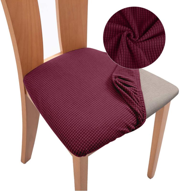 Jacquard Chair Cover For Dining Room Elastic Cushion Cover Soft Seat Cover Breathable Protective Furniture Cheap Cover For Home