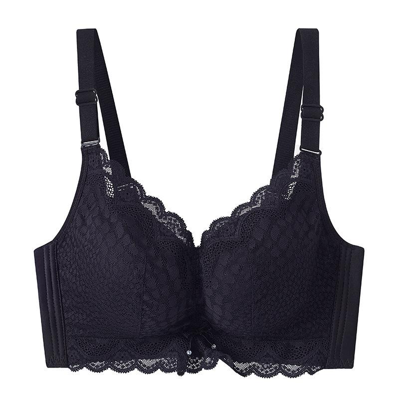 Sexy Lace Elegant Women's Underwear Thickened Small Breasts Show Large Breasts Gather No Steel Ring Adjustment Bra