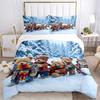 3pcs Winter Wonderland Teddy Bear Bedding Set - Includes One Quilt Cover and Two Pillowcases (No Core) - Festive Gift for Bedroom Decor - Po