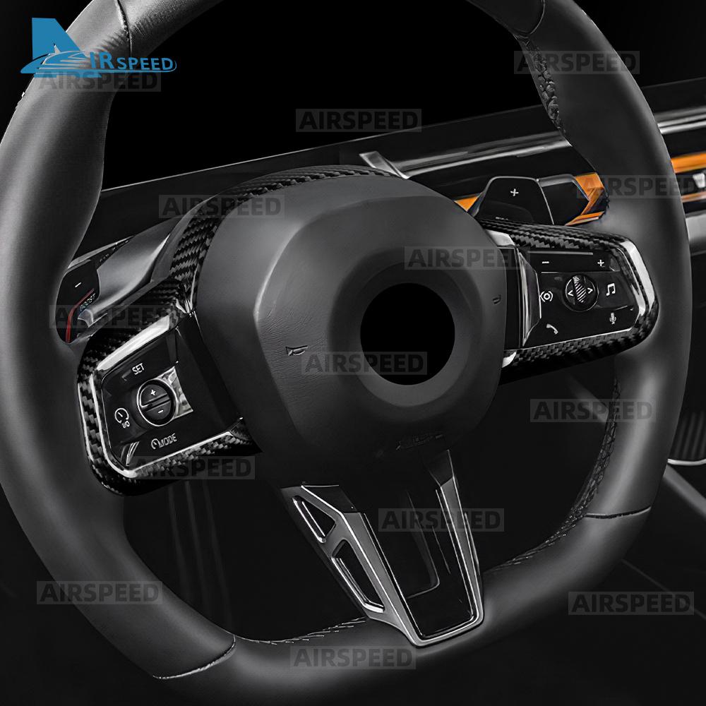 For BMW X3 G45 2025 2026 X1 U11 5 7 Series G60 G70 Real Hard Carbon Fiber Car Steering Wheel Cover Trim Interior Accessories
