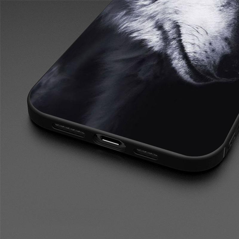 Wolf Tier Cool Tiger Hülle Für Apple iPhone 11 13 14 12 Pro Max 7 8 XR X 6 5 5S SE 2022 13ProMax Schwarzes Silikon Handy Hülle