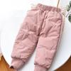 Autumn Winter Children Leggings Warm Pants Boys Girls Down Cotton Trousers Kids Elastic Waist Thick Children's Clothes