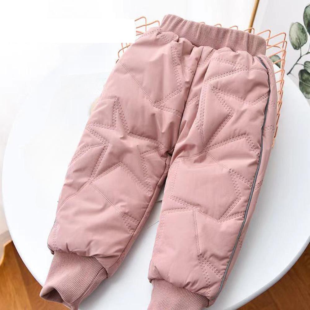 Autumn Winter Children Leggings Warm Pants Boys Girls Down Cotton Trousers Kids Elastic Waist Thick Children's Clothes